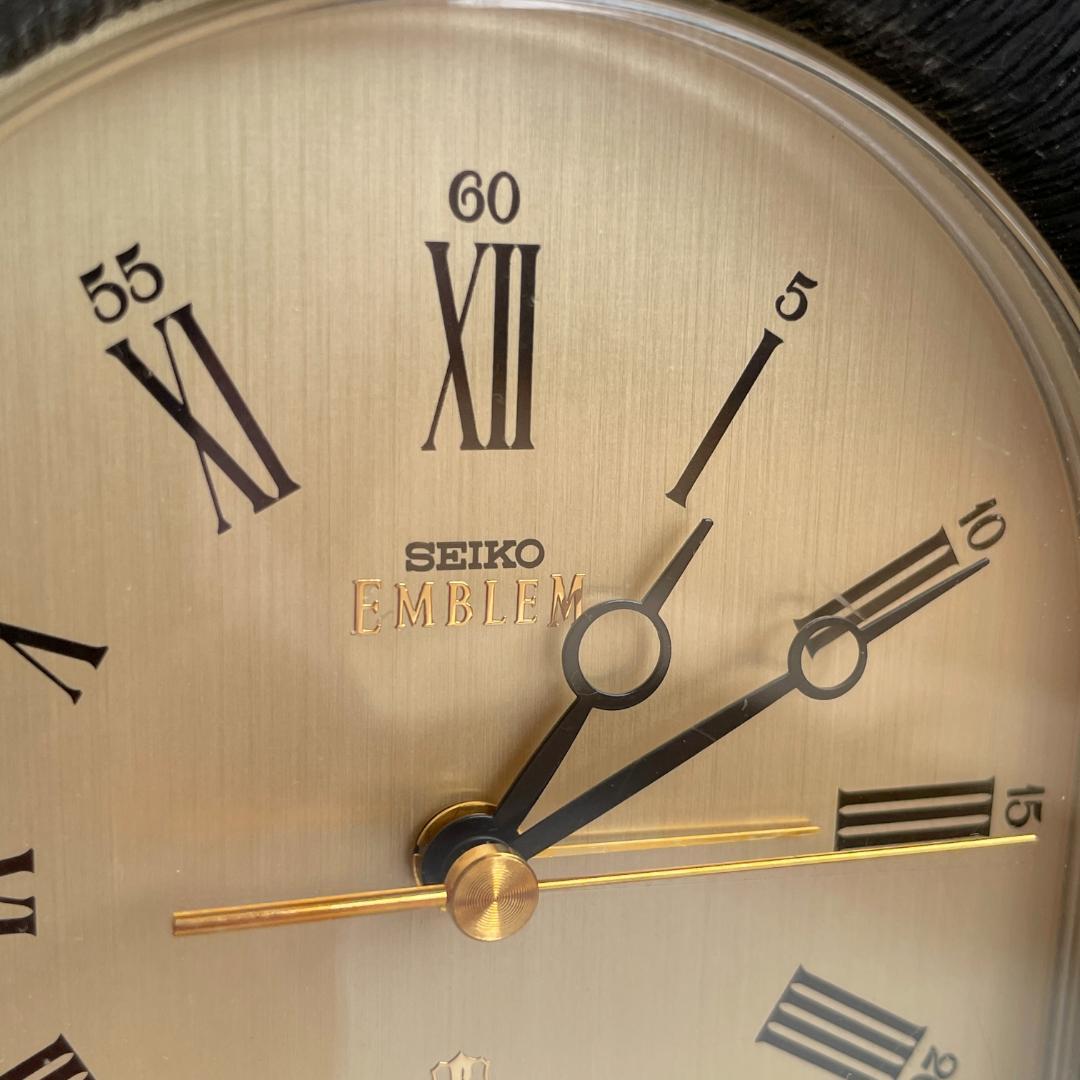 90s【SEIKO】EMBLEM モダン ヴィンテージ デスククロック 時計