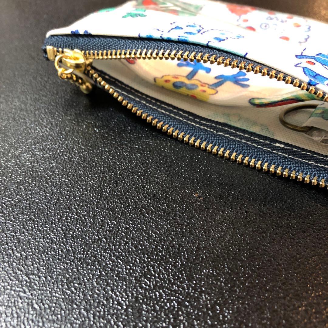 ☆大きめ！キャスキッドソンICパスケースキーリール付き付きラミネートハンドメイド