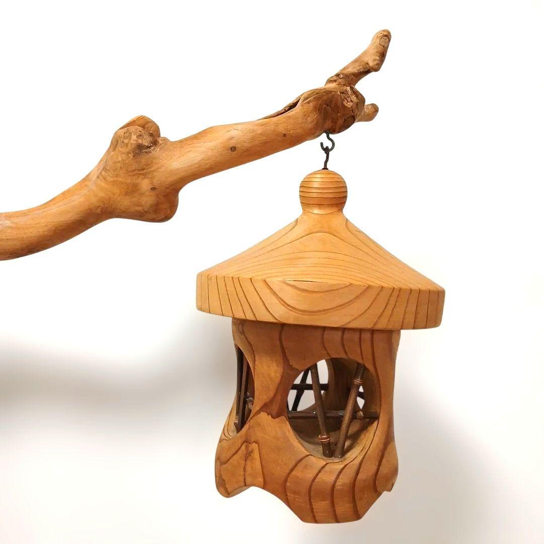 天然木 花台 飾り台 盆栽台 灯籠 置物 バードアスレチック インテリア 工芸品
