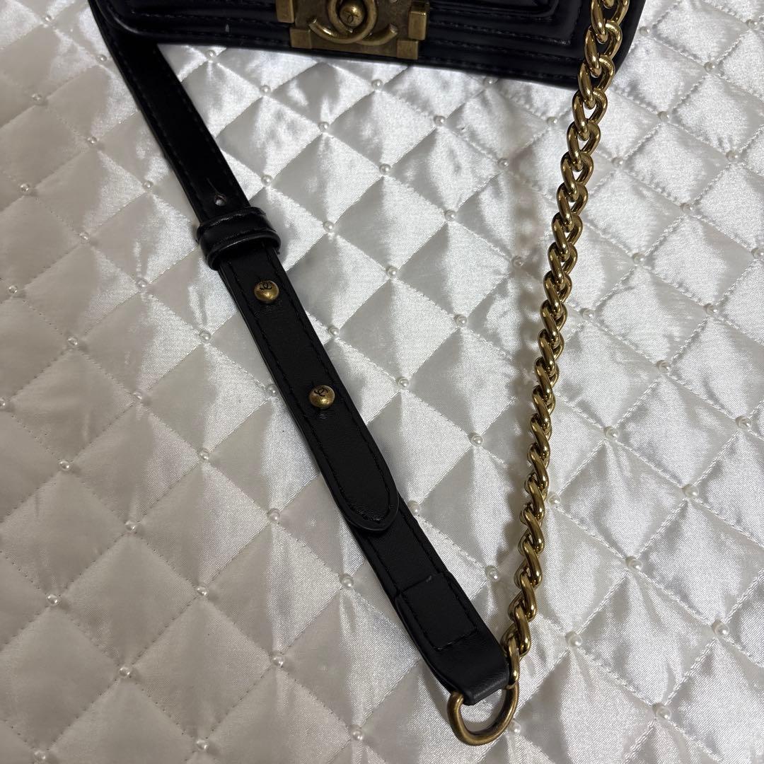 used CHANEL ノベルティ ブラック ショルダーバッグ チェーンバッグ