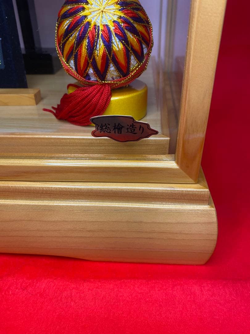 東京久月　名入れ付羽子板ガラスケース１５号・間口約３３×奥行約２９×高さ約６０㎝