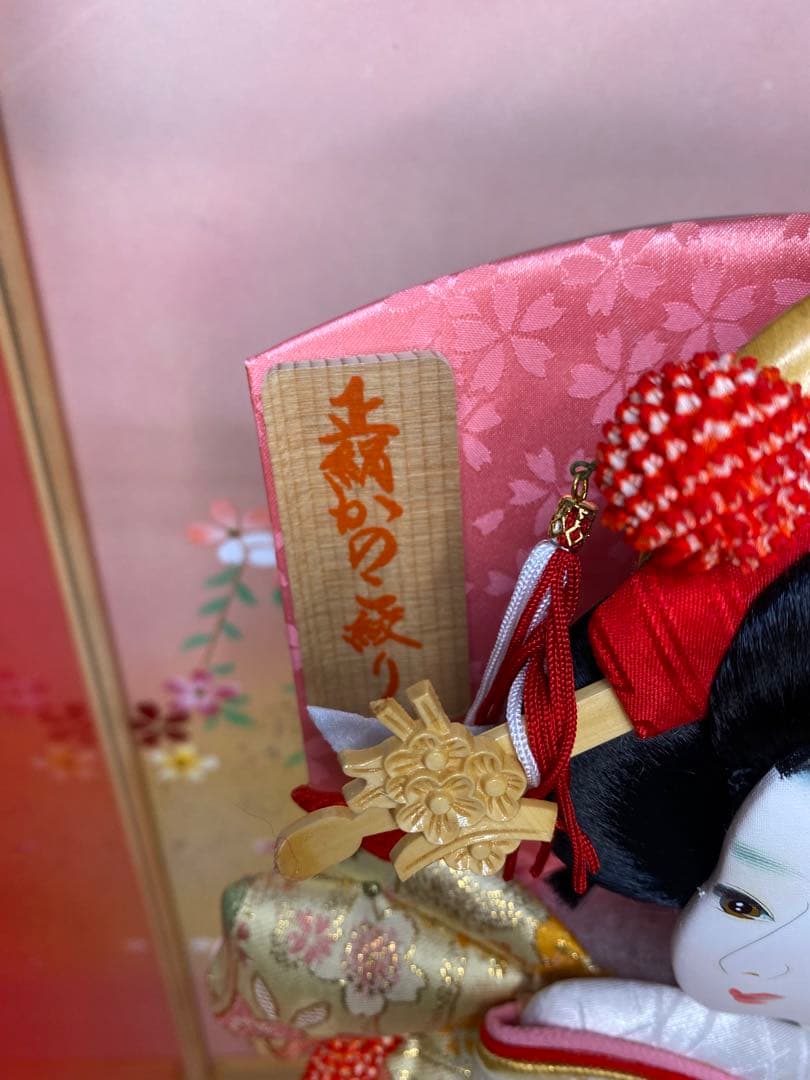 東京久月　名入れ付羽子板ガラスケース１５号・間口約３３×奥行約２９×高さ約６０㎝