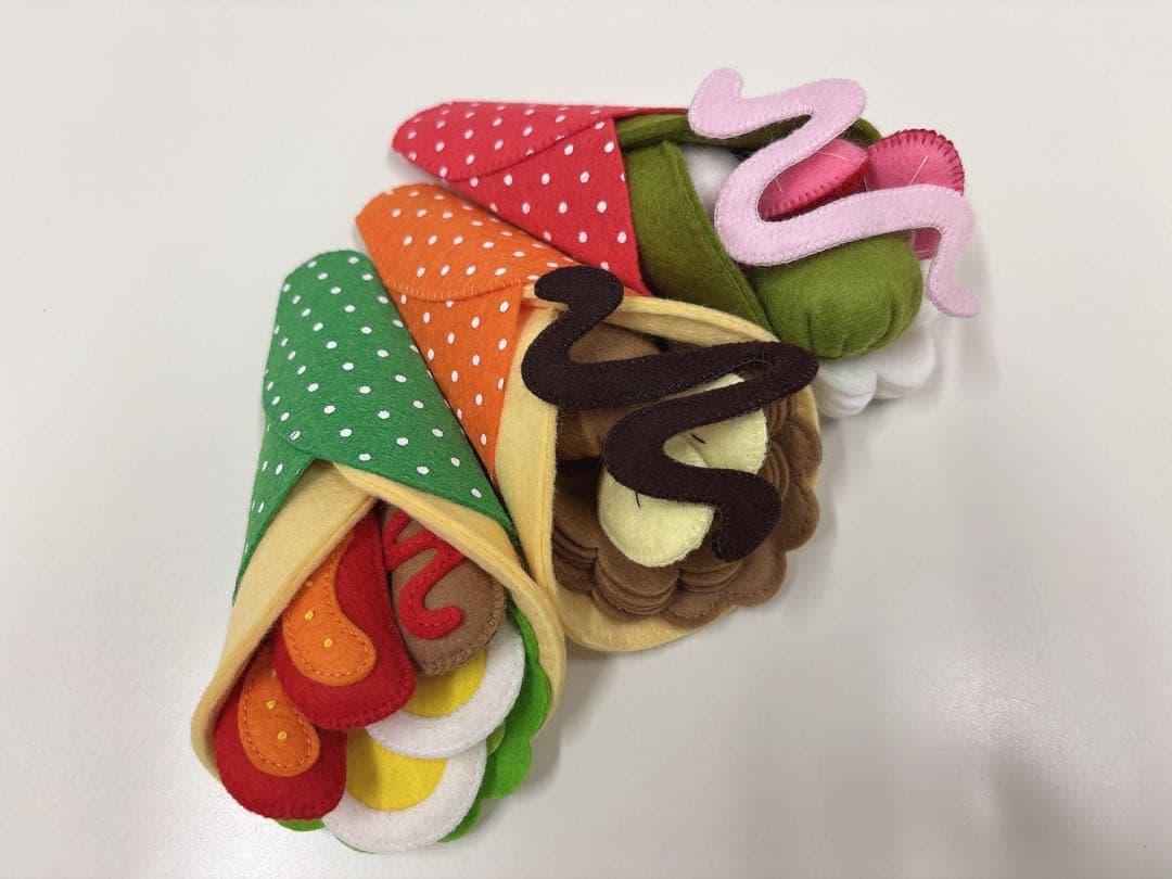 クレープセット フェルト おままごと ハンドメイド《デザート系》