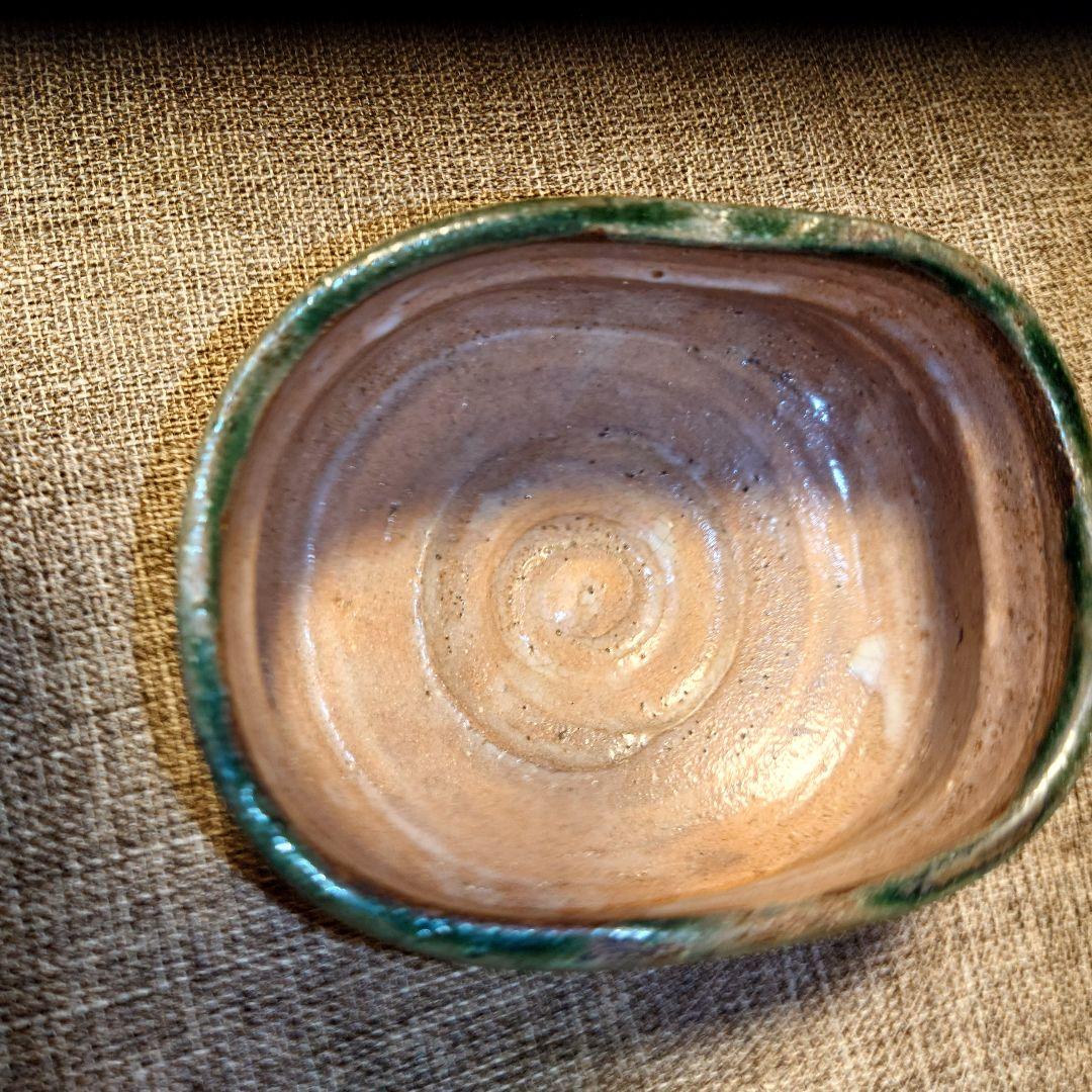 織部　沓茶碗　茶道具　侘び さび　アンティーク　骨董　古美術