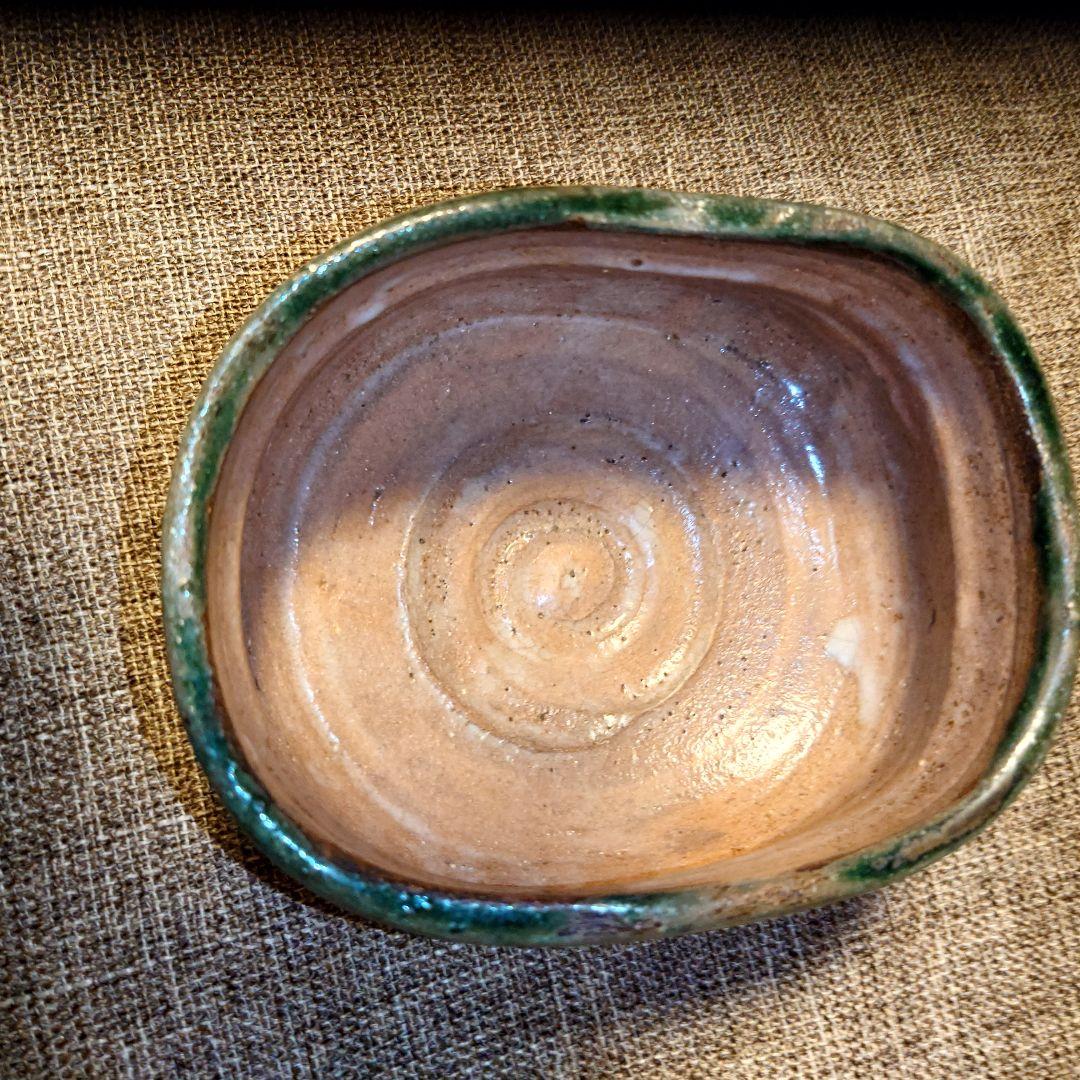 織部　沓茶碗　茶道具　侘び さび　アンティーク　骨董　古美術