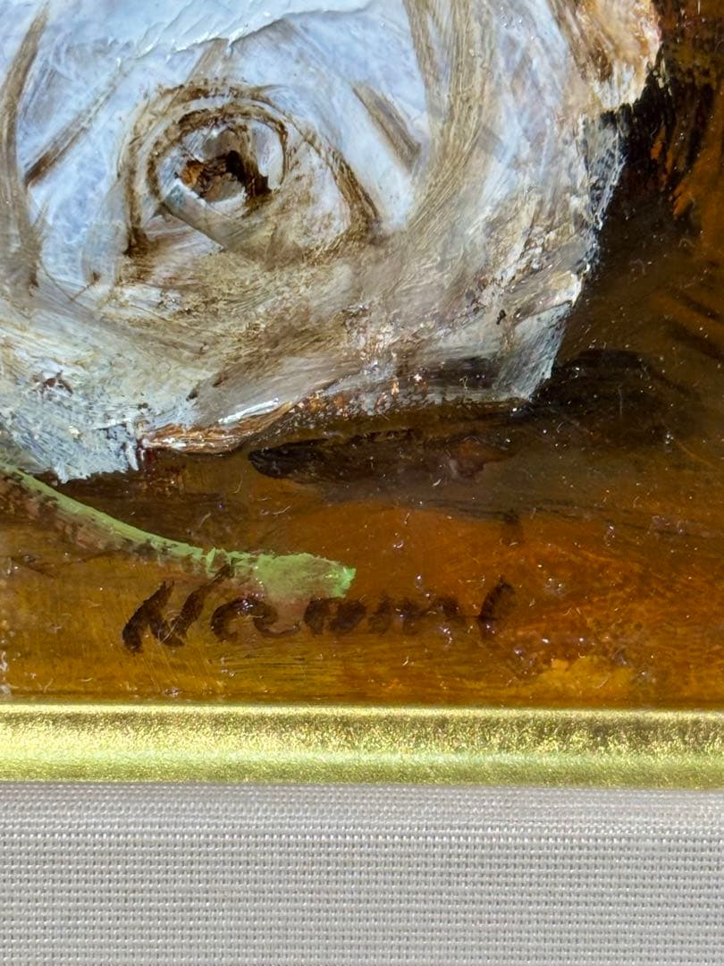 #年代尚美「ばら」油彩画 直筆サイン