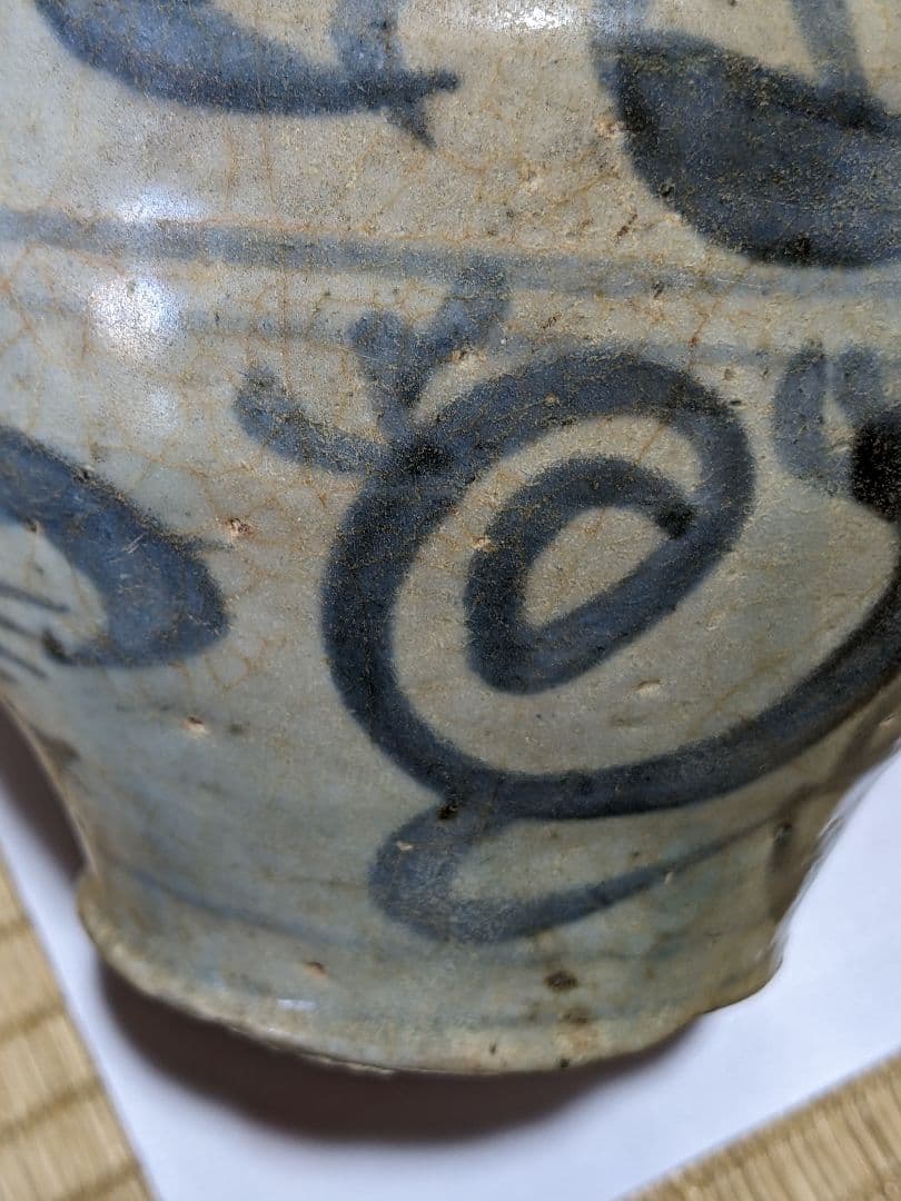 ♦中国陶磁 明時代末 漳州窯 呉須染付 壺 呉州手 置物飾り レア物古美術骨董品