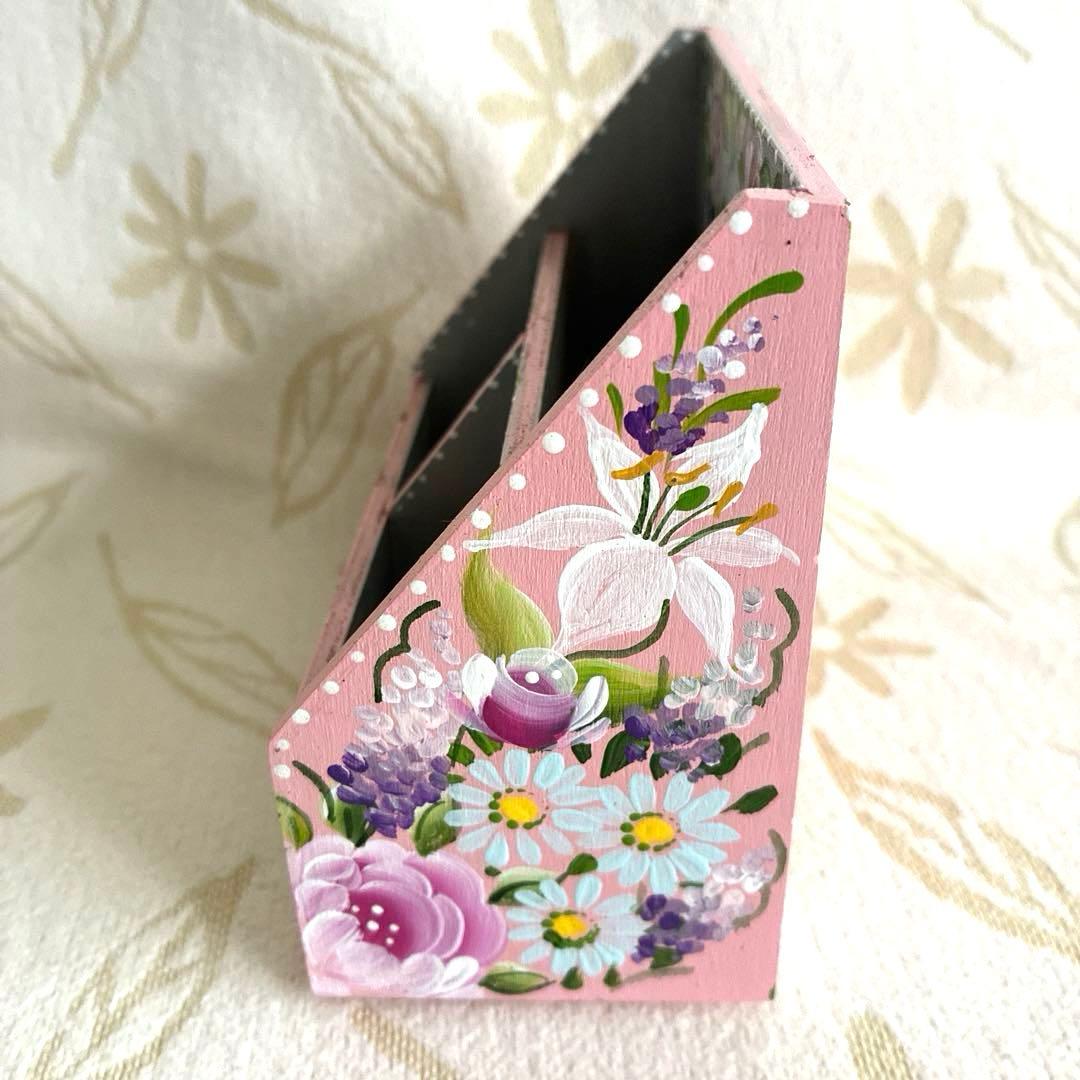 トールペイント デスクラック、収納ボックス、コーヒーフィルターケース