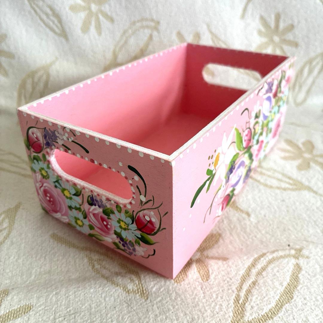 トールペイント デスクラック、収納ボックス、コーヒーフィルターケース