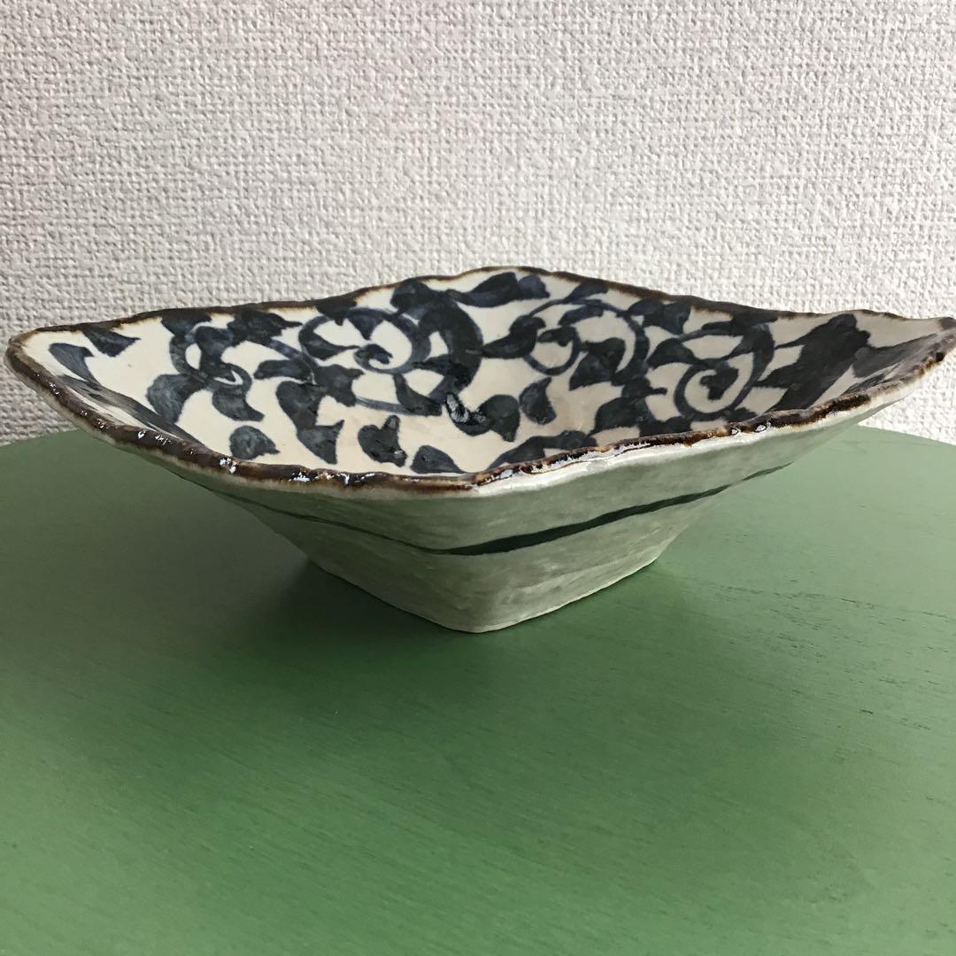 手書きたこ唐草 角型多用鉢 角皿 パスタ皿 煮物鉢4点セット 美濃焼