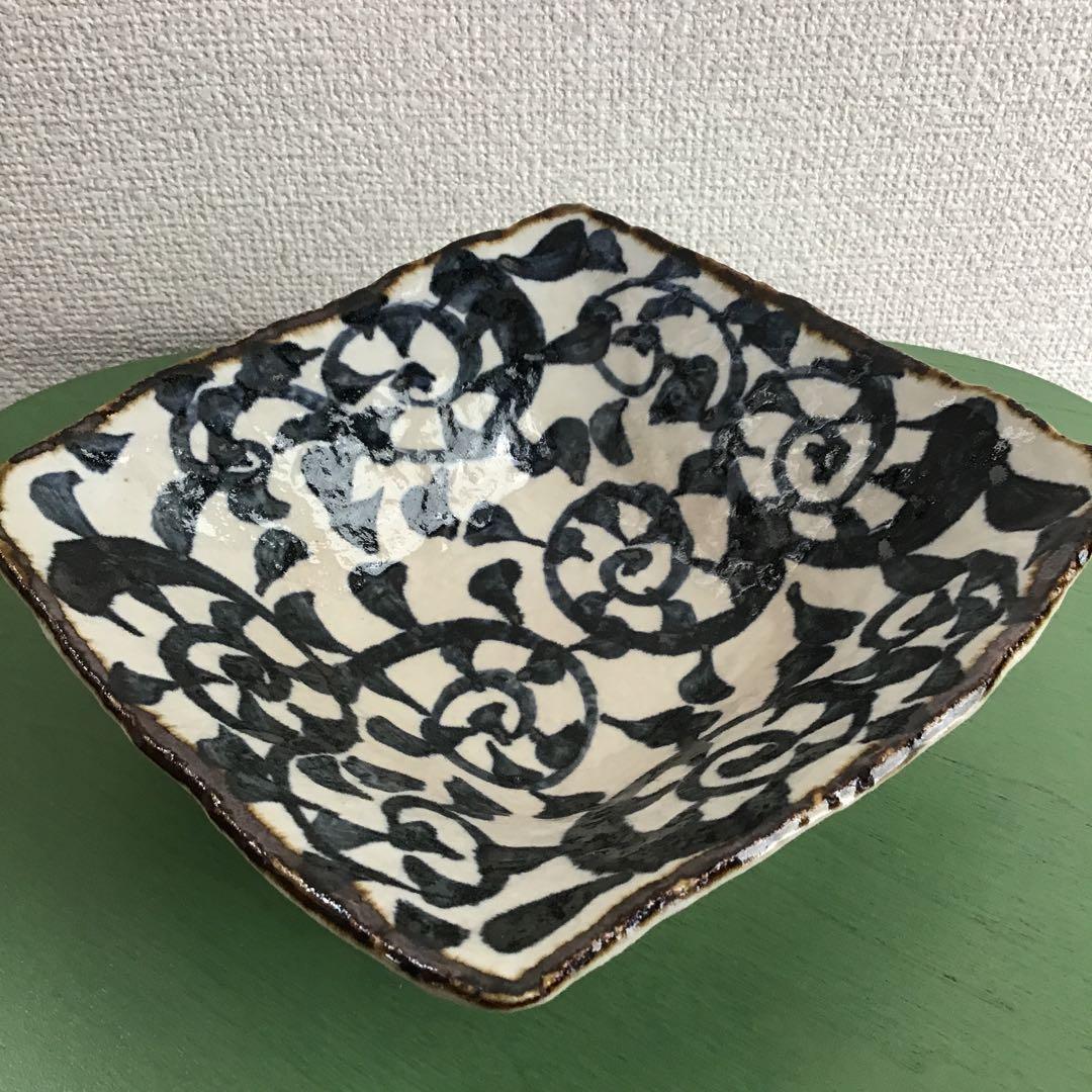手書きたこ唐草 角型多用鉢 角皿 パスタ皿 煮物鉢4点セット 美濃焼
