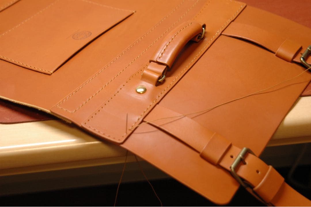 【総手縫い】本革サッチェルバッグ ショルダーバッグ　Riccio ハンドメイド