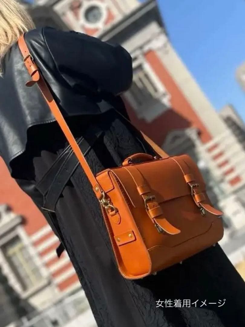 【総手縫い】本革サッチェルバッグ ショルダーバッグ　Riccio ハンドメイド