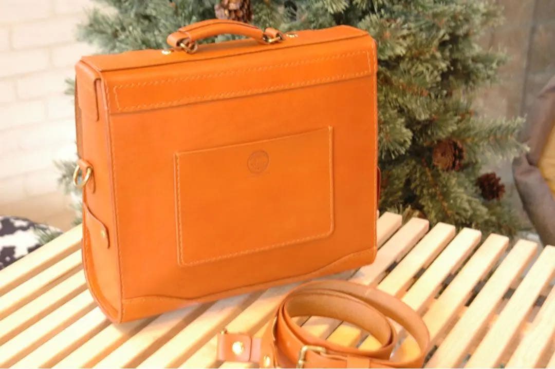 【総手縫い】本革サッチェルバッグ ショルダーバッグ　Riccio ハンドメイド