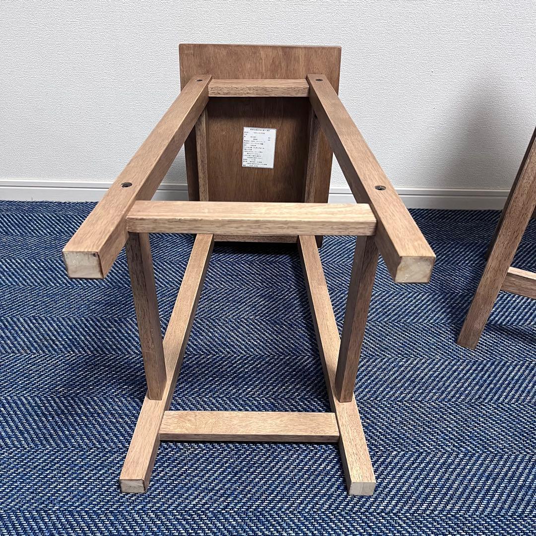 ②大川家具　スツール　木製 タイル 椅子　TESTA テスタ　天然木　北欧