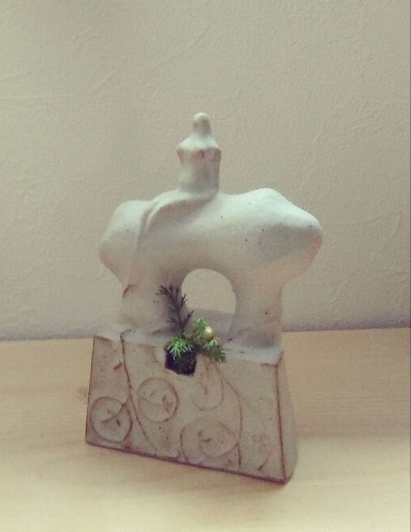 萩原朋子 花器「糧」 白釉｜陶芸作家 オブジェ 一輪挿し