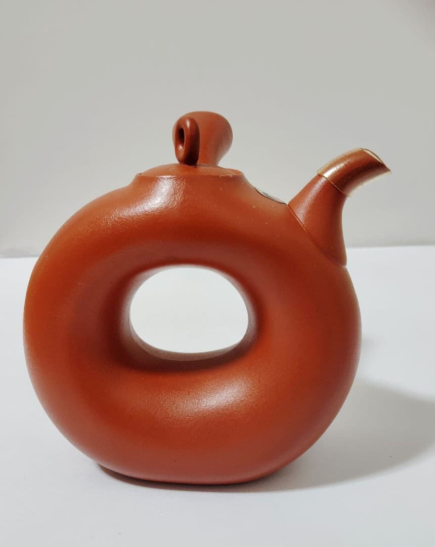 新品未使用　超レア　小西洋平作　常滑焼　急須　略歴付　煎茶道具な形状の赤茶色急須