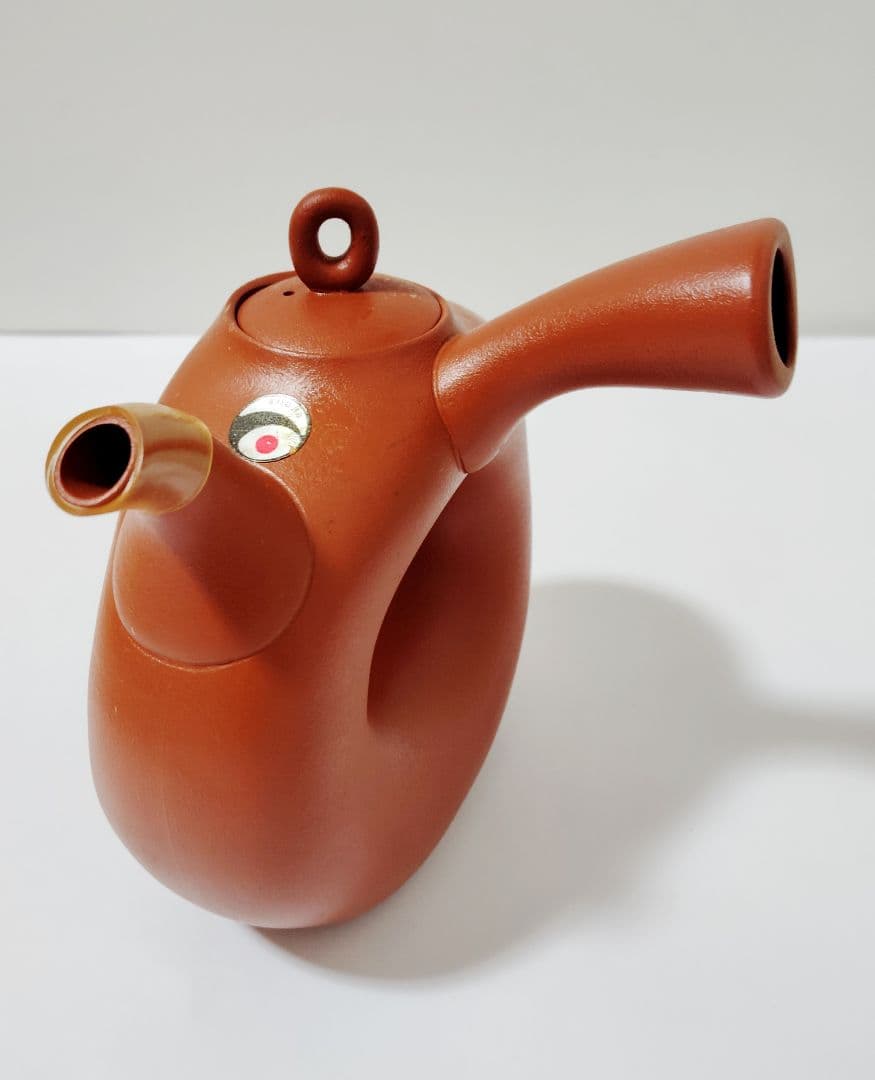 新品未使用　超レア　小西洋平作　常滑焼　急須　略歴付　煎茶道具な形状の赤茶色急須