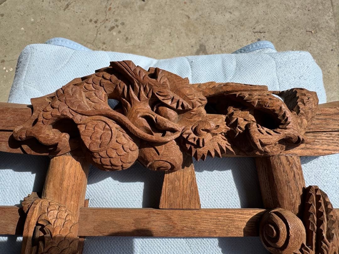 【出品記念セール中】龍巻き鳥居 掘り抜き 欅製 神輿 部品