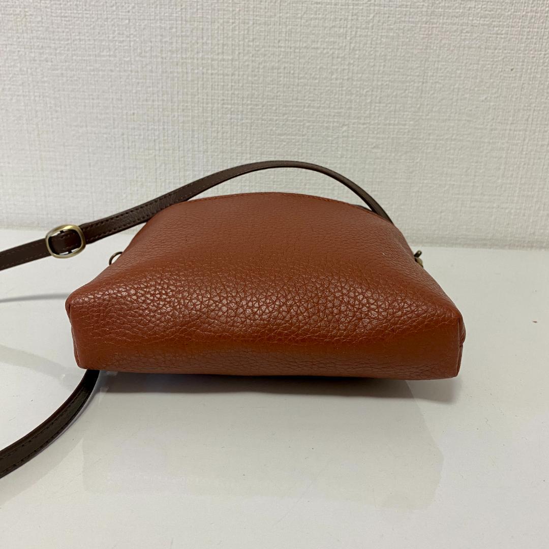 レトロな がま口バッグ と スマホショルダー 2点セット 合皮 茶色系