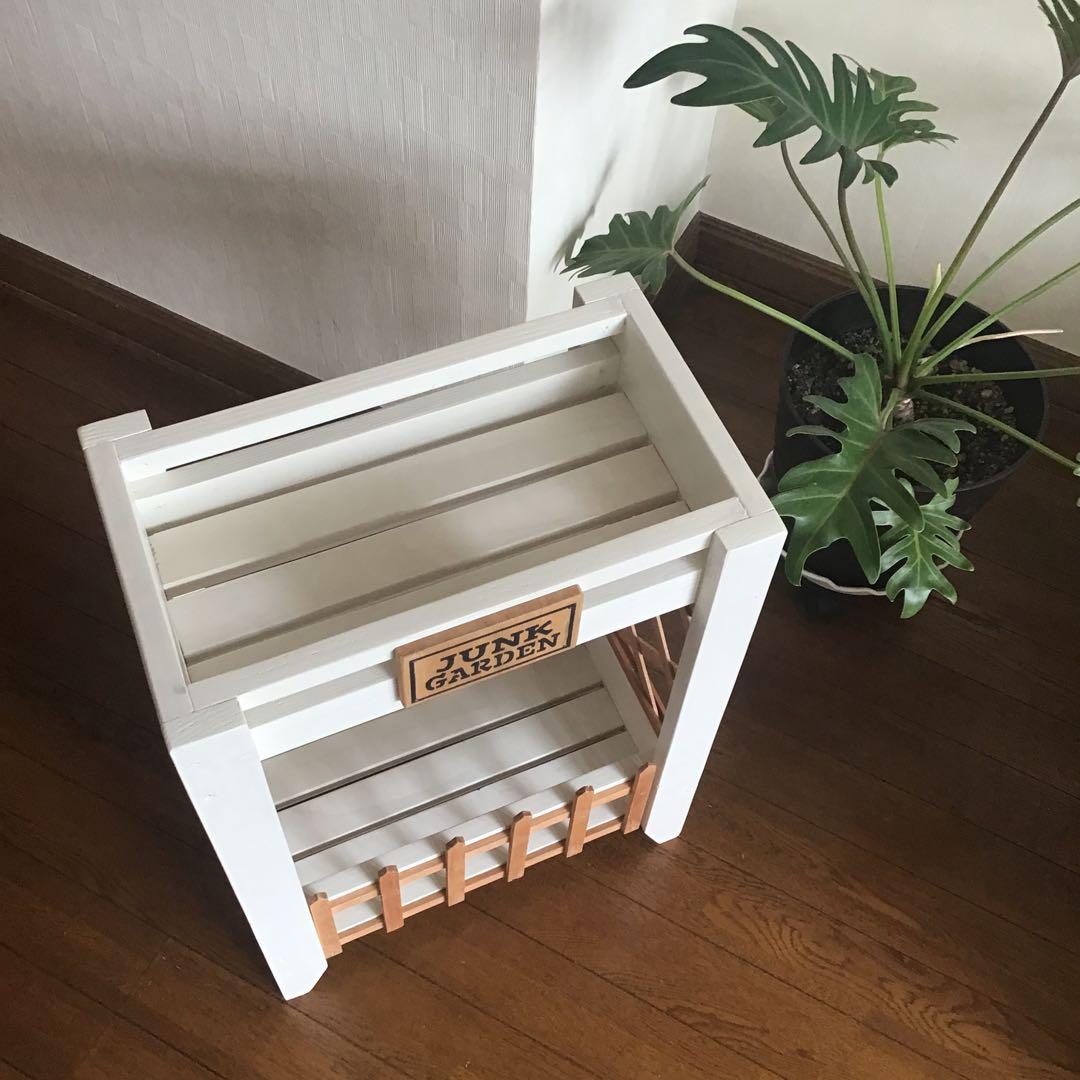 woodトレリスパネル・木製フェンス2段プランターラック