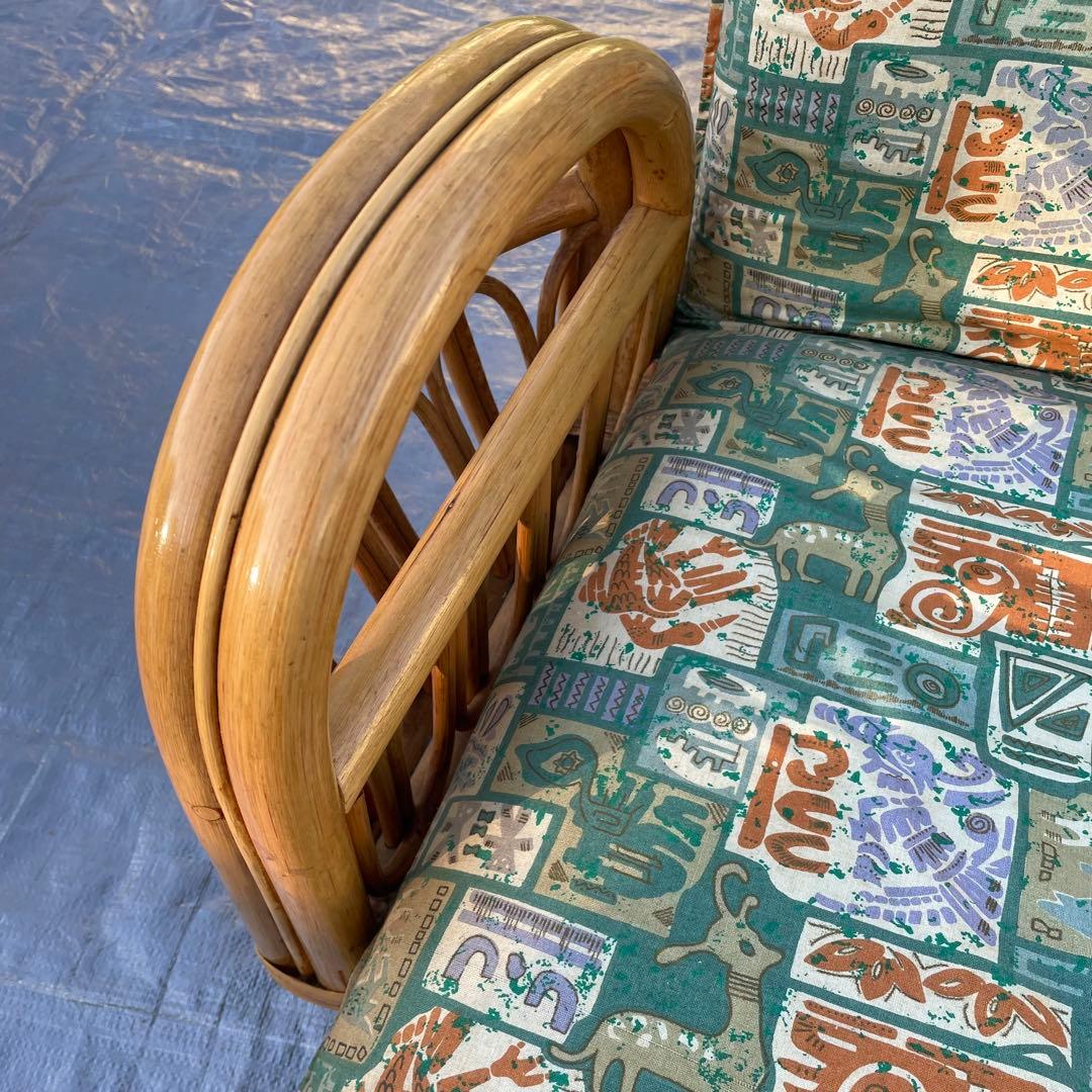 天然籐 ラタン 回転式 リクライニング座椅子 肘付き アームレスト付き