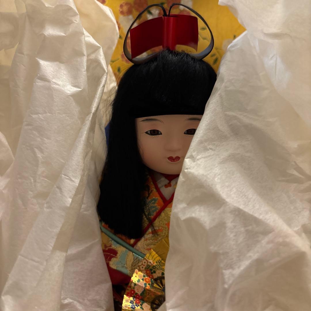 市松人形　三笠　大峰　ガラスケース、箱付き