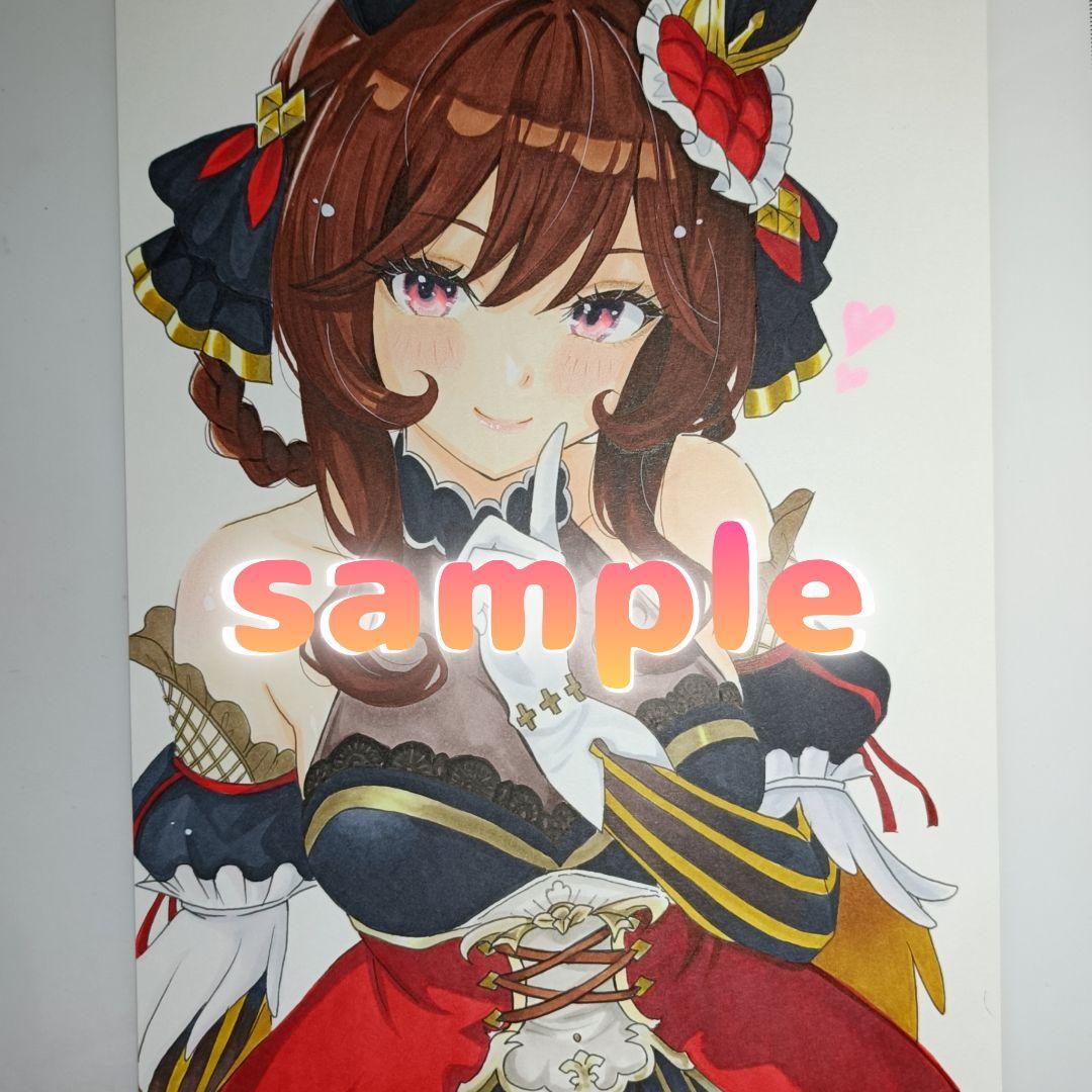 ウマ娘　ジェンティルドンナ　手描きイラスト　原画　中色紙　コピック　一点物