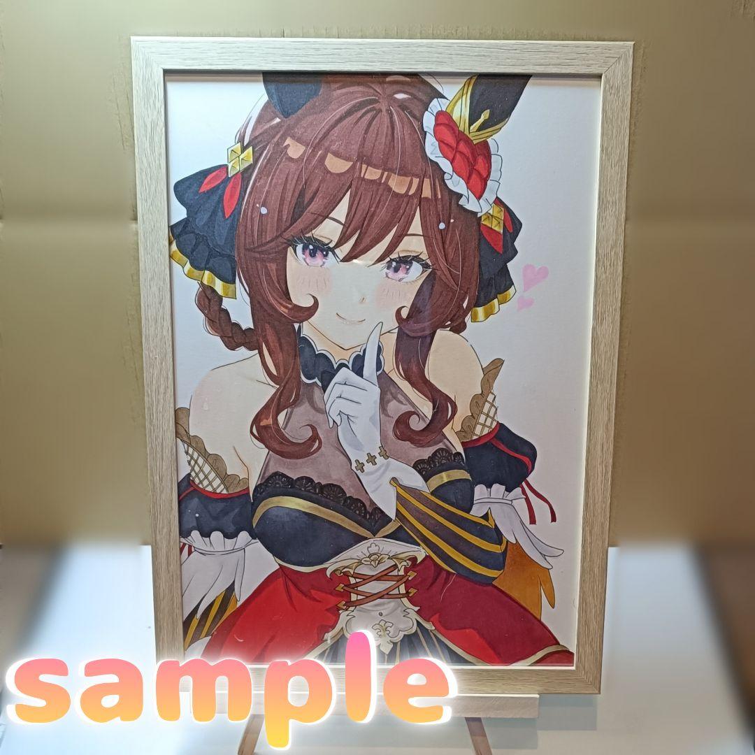 ウマ娘　ジェンティルドンナ　手描きイラスト　原画　中色紙　コピック　一点物