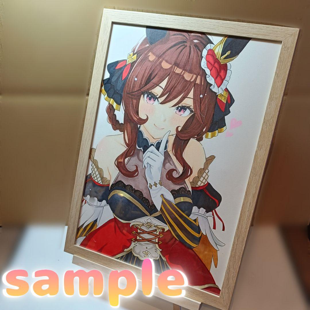 ウマ娘　ジェンティルドンナ　手描きイラスト　原画　中色紙　コピック　一点物