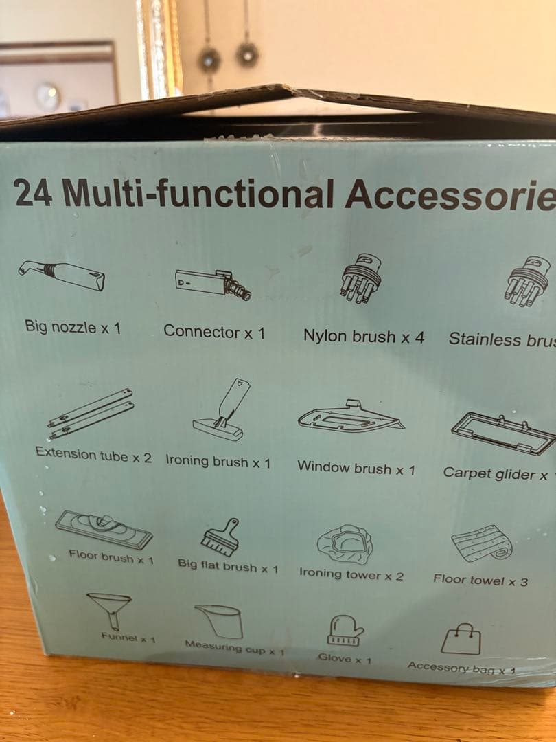 スチームクリーナー❣️24個アタッチメント付 多目的スチームモップ 150°高温