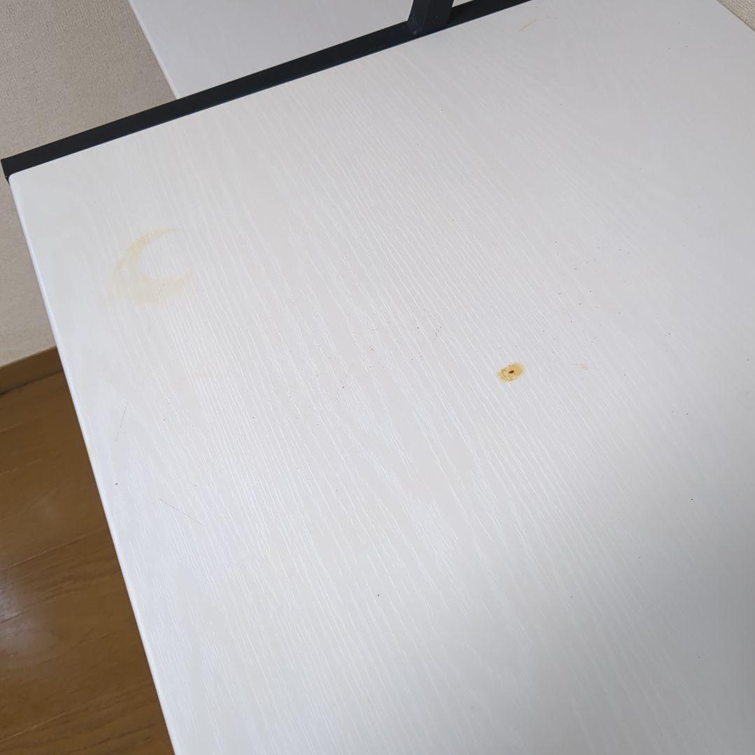 ホワイト木製パソコンデスク 引き出し付き