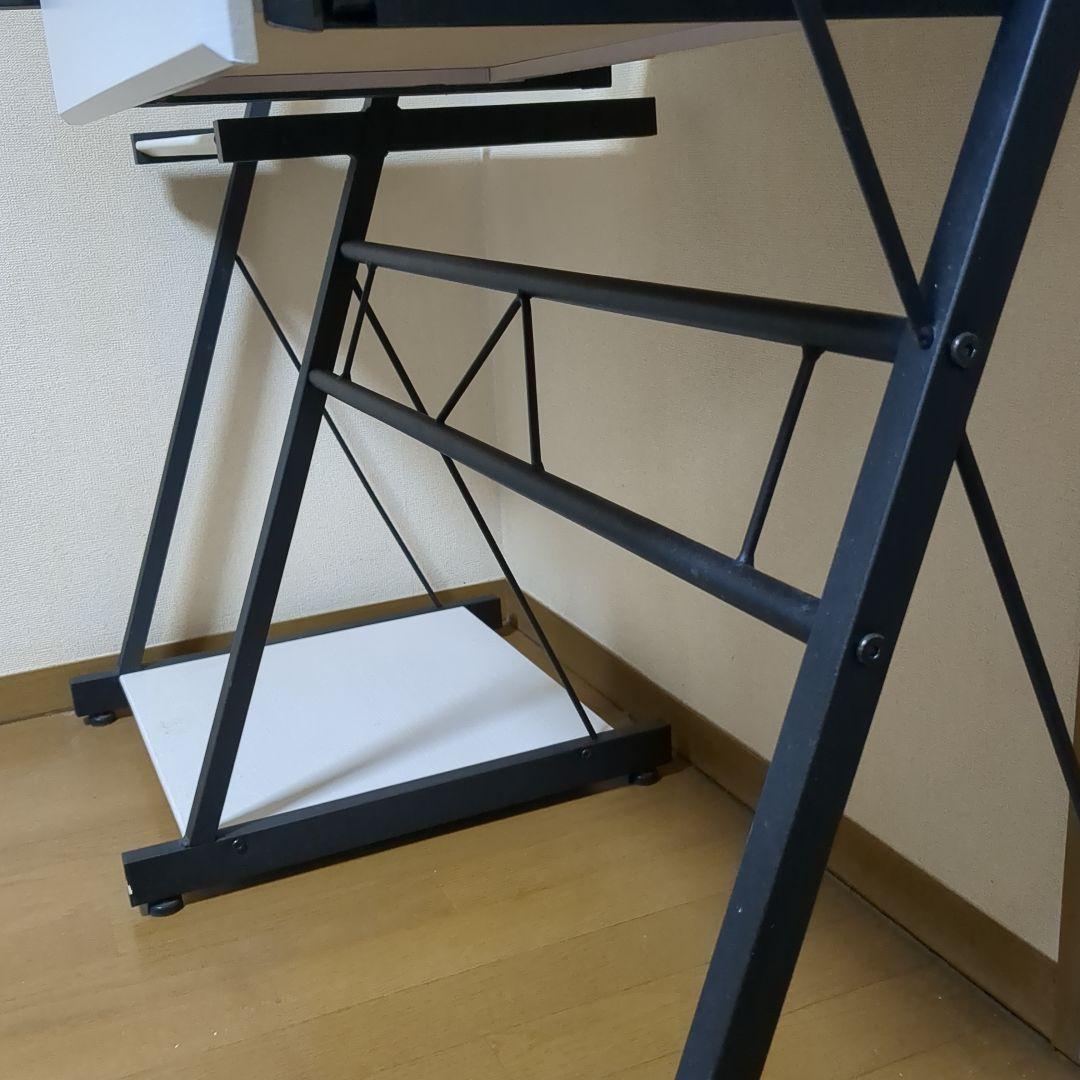 ホワイト木製パソコンデスク 引き出し付き