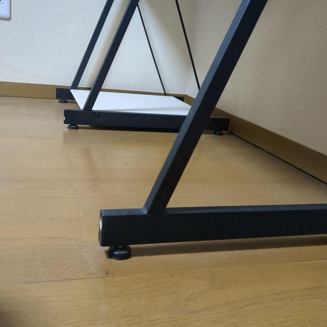 ホワイト木製パソコンデスク 引き出し付き