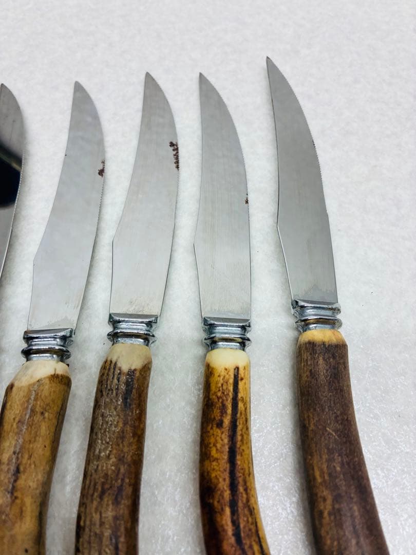 ビンテージ 英国 HOFFRITZ スタッグホーン ステーキナイフ 6本セット