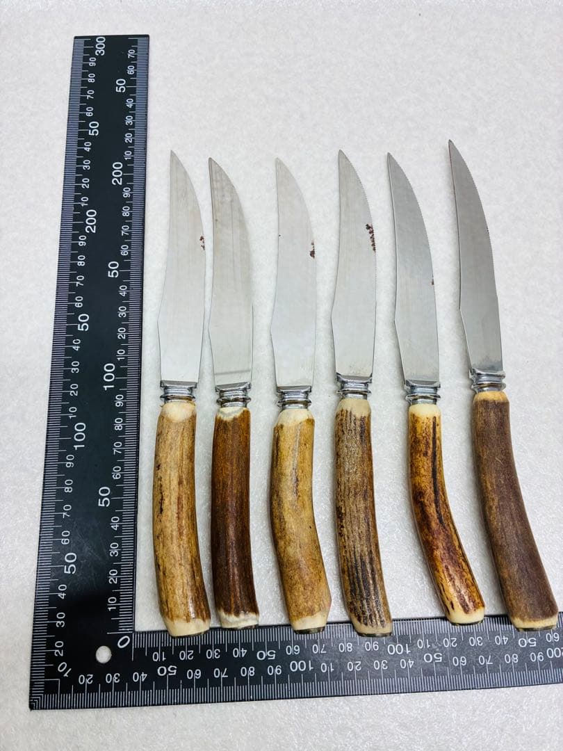 ビンテージ 英国 HOFFRITZ スタッグホーン ステーキナイフ 6本セット
