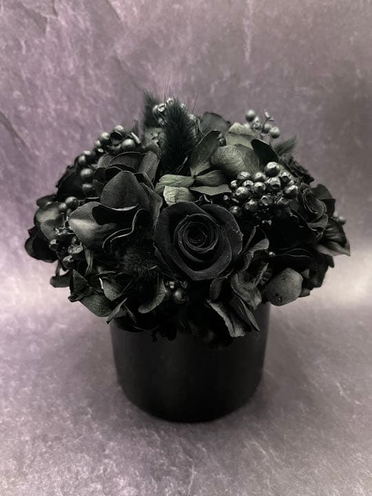 プリザーブドフラワー　catsシリーズM　－kuro(黒)－