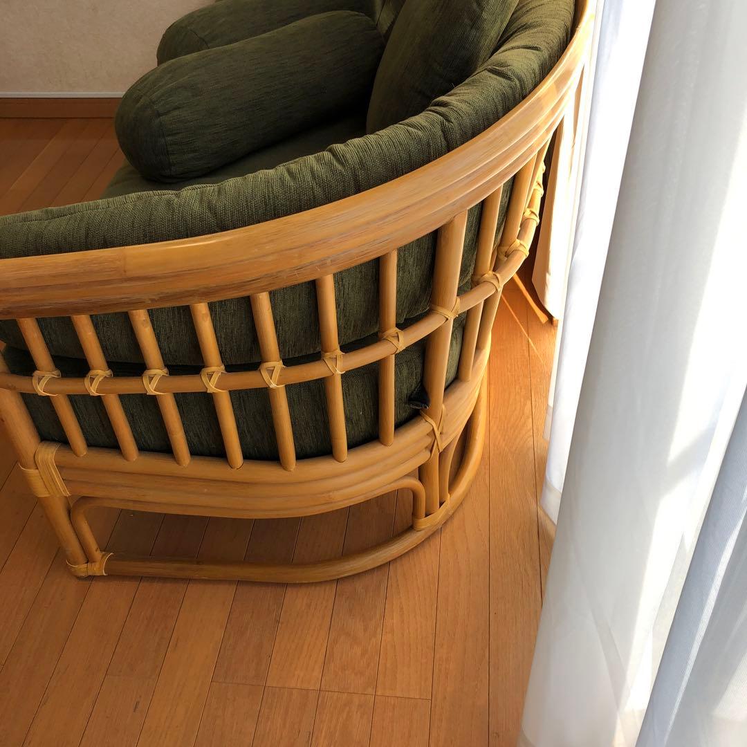 ★ジャーナルスタンダードファニチャー★竹フレームソファー★2〜3人掛け★手作り風