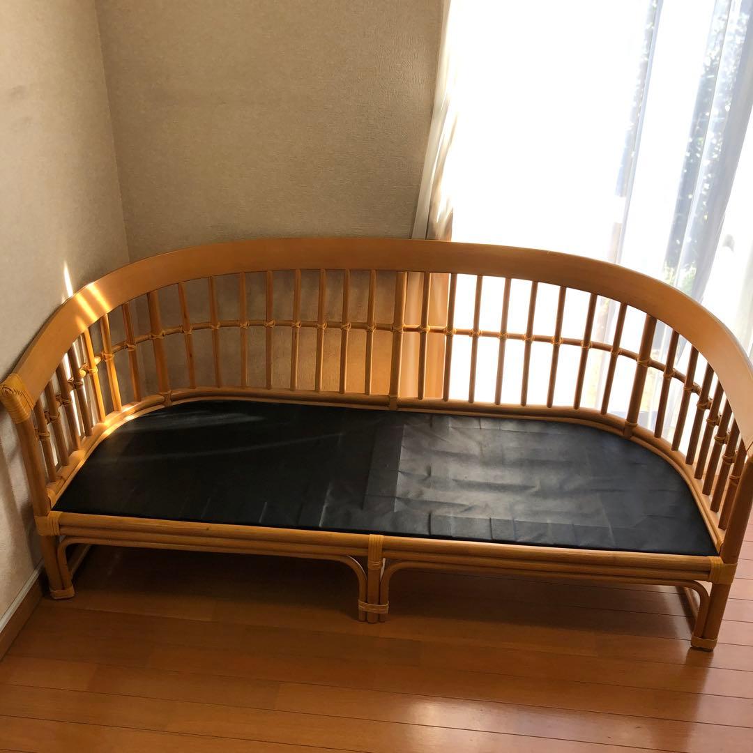 ★ジャーナルスタンダードファニチャー★竹フレームソファー★2〜3人掛け★手作り風