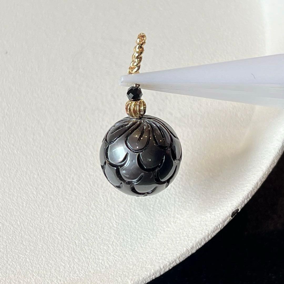 黒蝶真珠プルメリアマーメイドカービング＊ネックレストップ