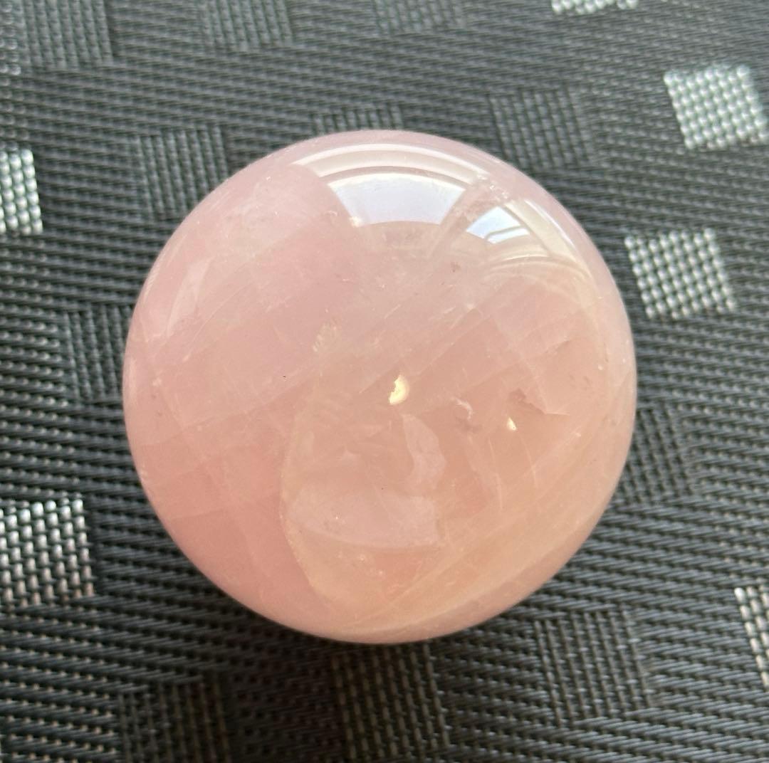 ローズクォーツ　スフィア　クリスタル　パワーストーン　幸運　開運　直径7cm