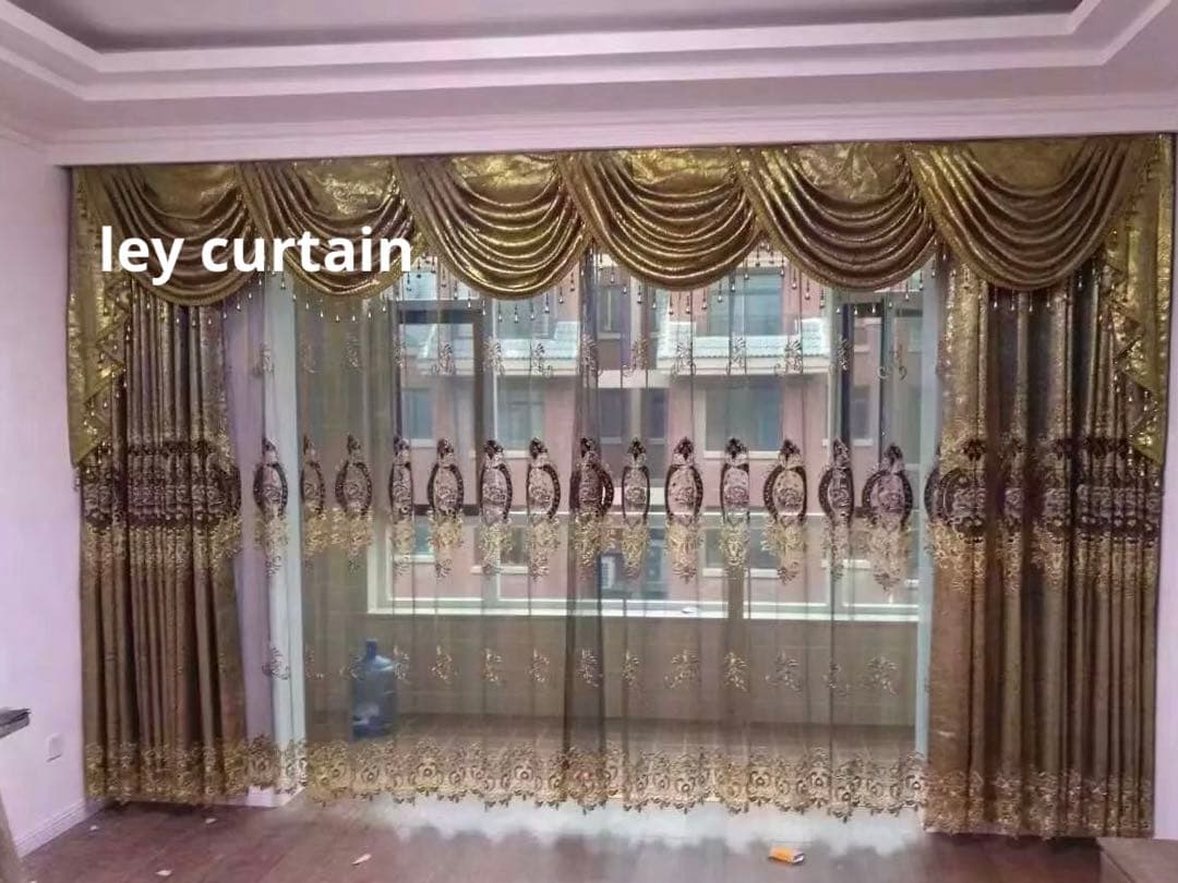 カーテン ゴールド 遮光 レース オーダー おしゃれ ゴージャ高級感 サイズ