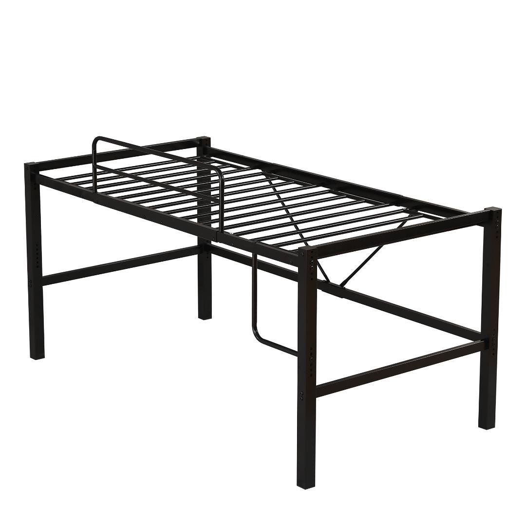 ロフトベッド【セミダブル】　省スペース　高さ調節可能　一人暮らし　BLACK