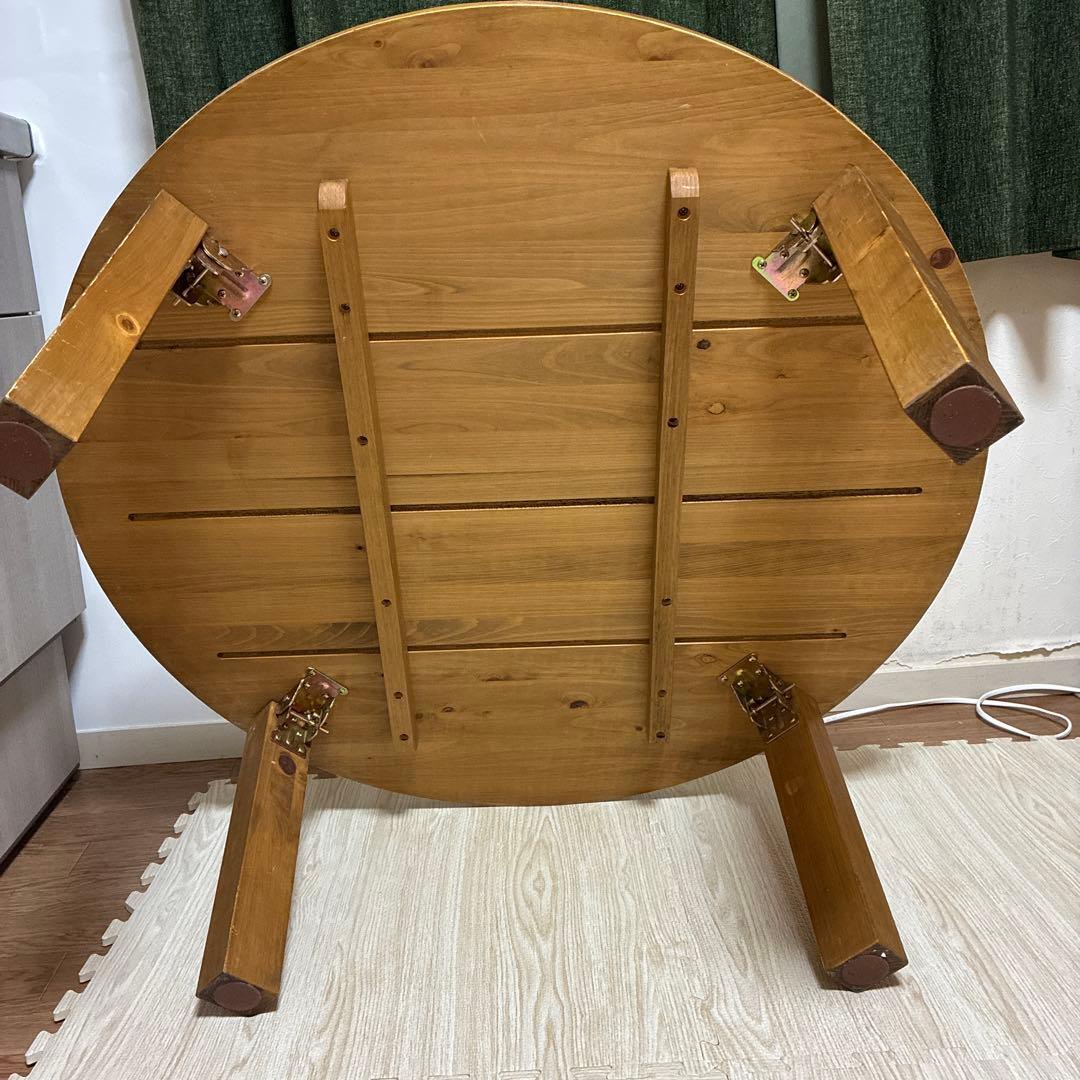 天然木　無垢　円卓　座卓