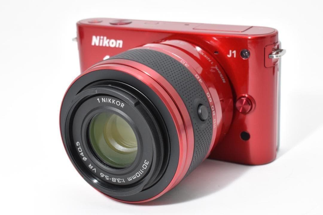 【極上品】ショット数1634回！ Nikon 1 J1 レッド 望遠レンズセット