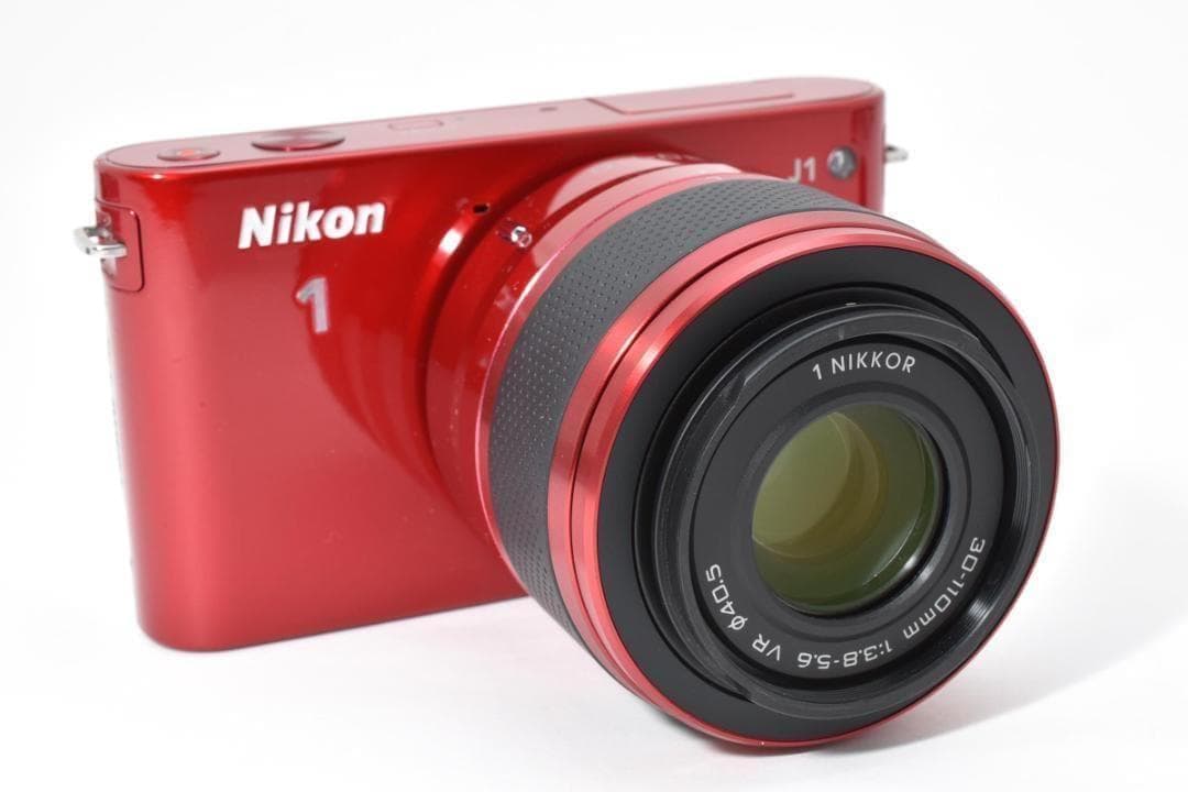 【極上品】ショット数1634回！ Nikon 1 J1 レッド 望遠レンズセット