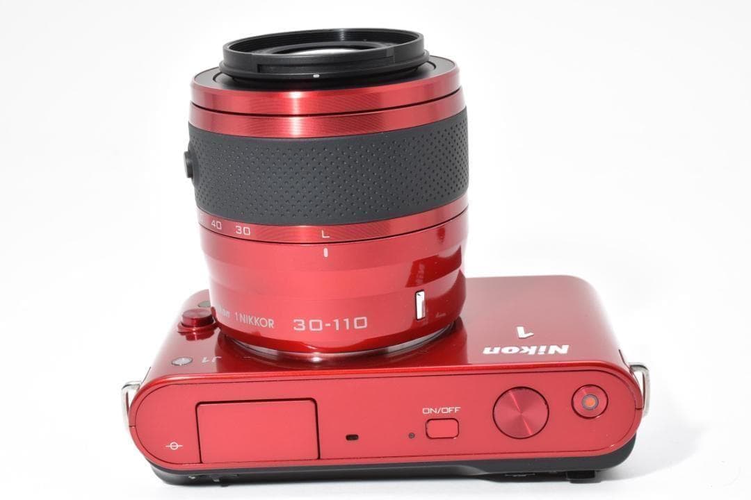 【極上品】ショット数1634回！ Nikon 1 J1 レッド 望遠レンズセット