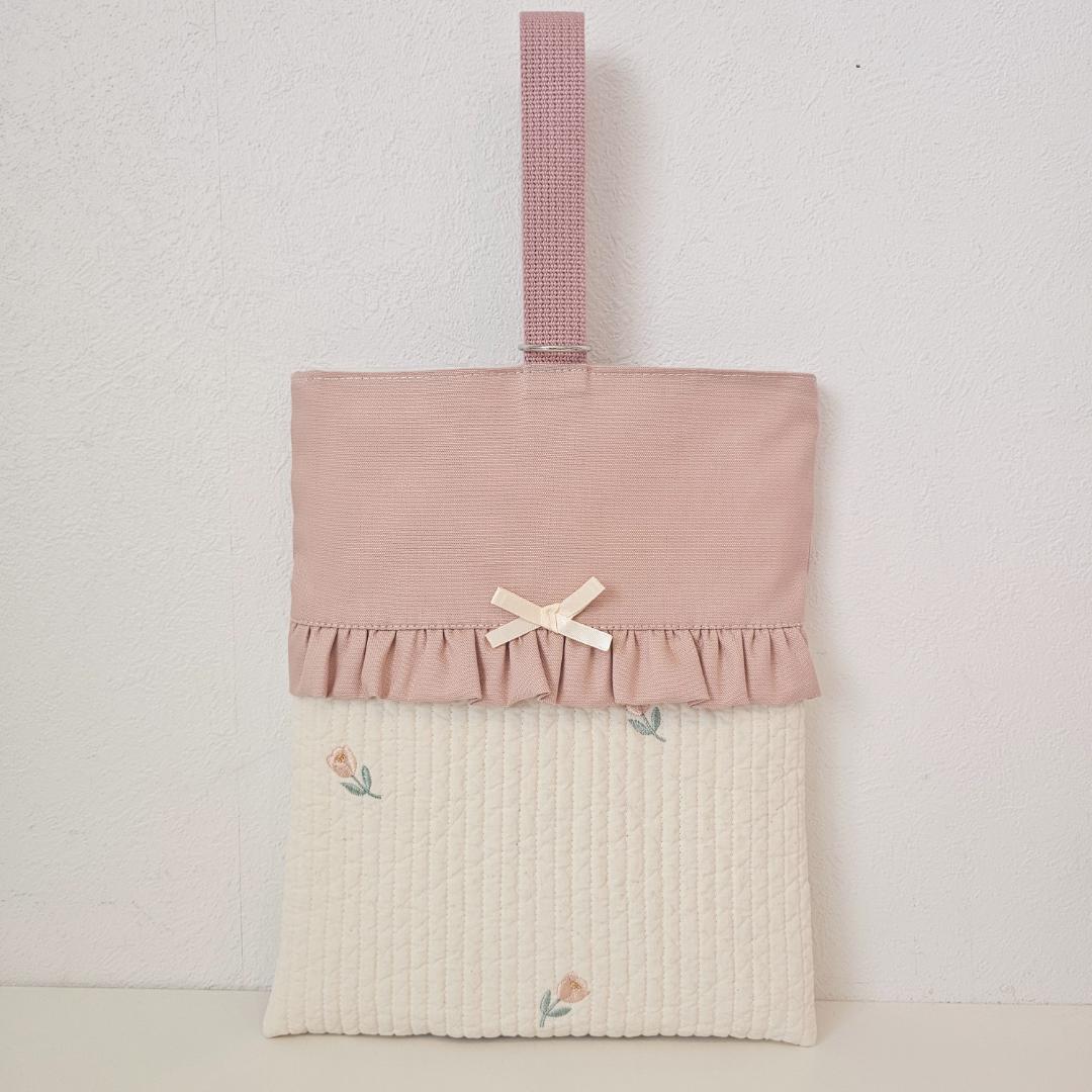 入学・入園3点セット★ヌビ　刺繍　チューリップレッスンバッグ・上履き入れ・ナップ