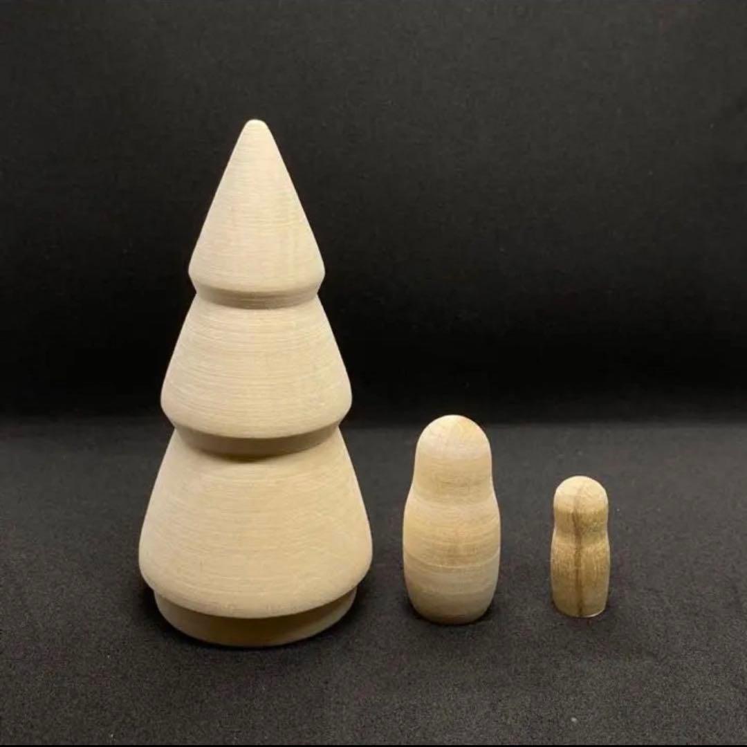 白木 マトリョーシカ 3個型 ツリー 10個セット