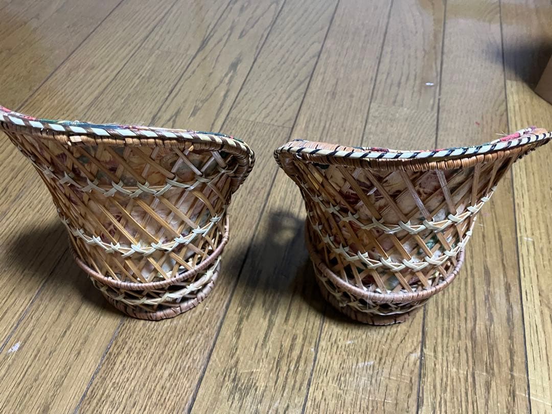 ロシア民族衣装　人形　ラタン椅子付き　アンティーク人形